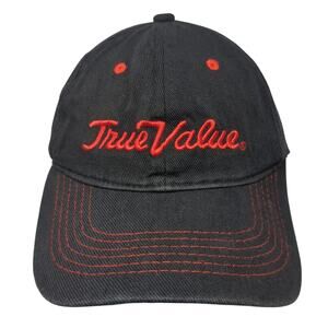 True Value Strapback Baseball Cap Black One Size Adjustable Embroidered OSI